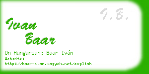 ivan baar business card