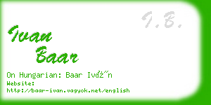 ivan baar business card
